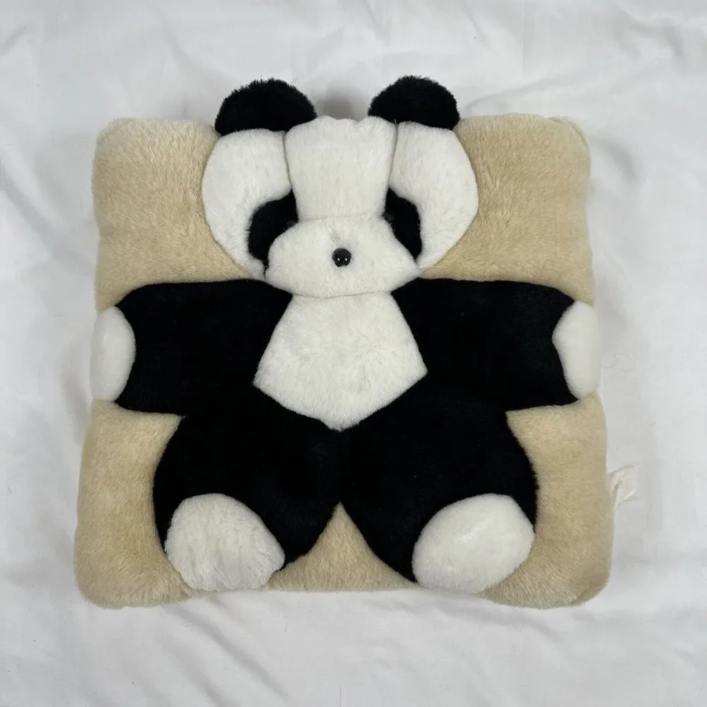 Vintage1998 TWIE Plush Panda Bear Pillow 10 Inch Square Decorative‎